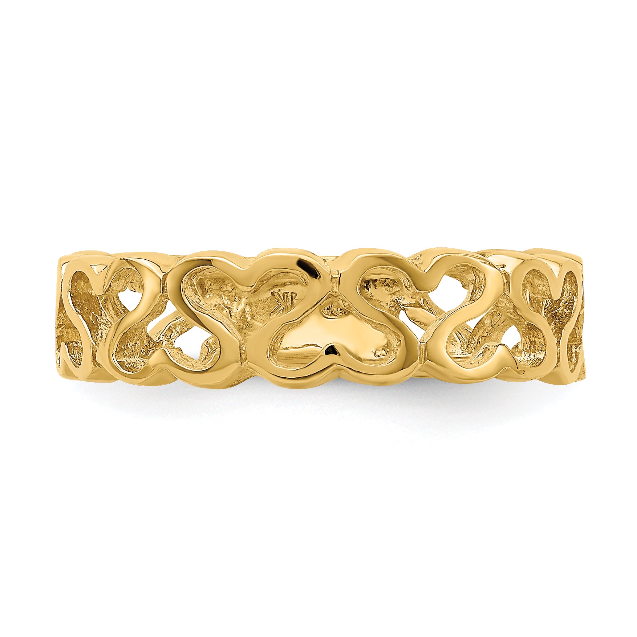 14k Polished Heart Band