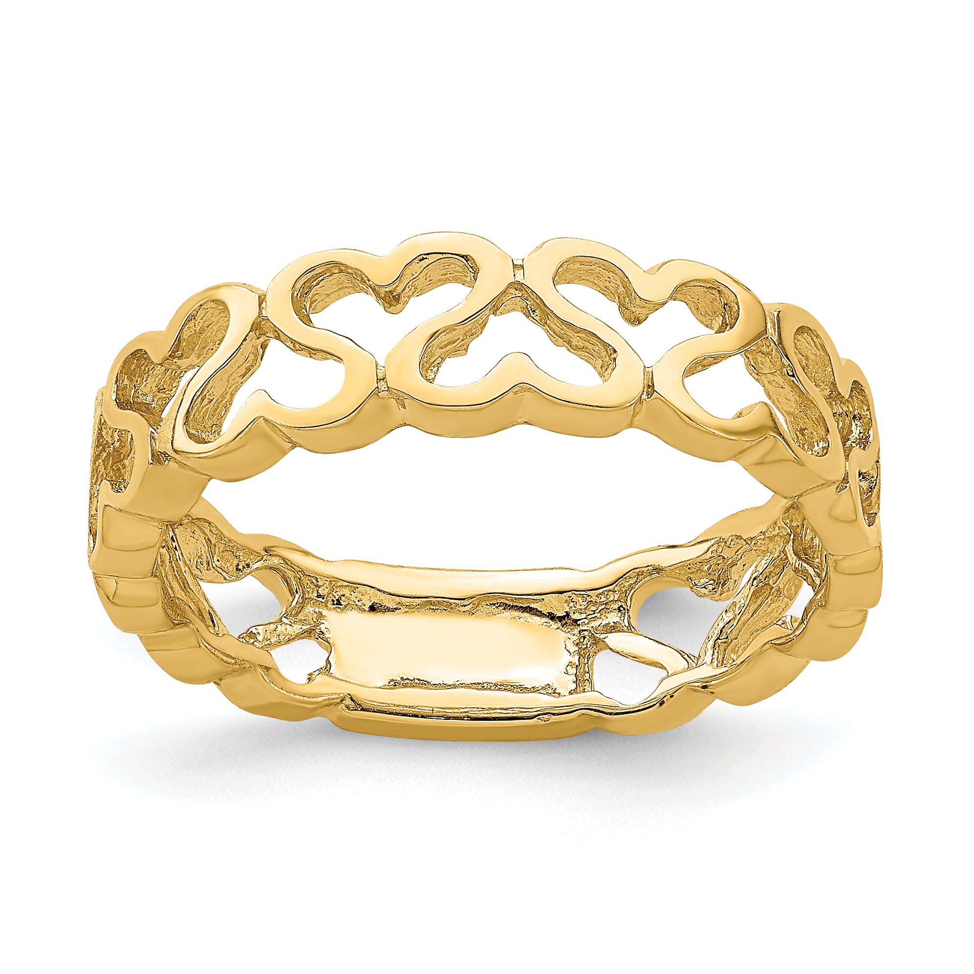 14k Polished Heart Band Main image
