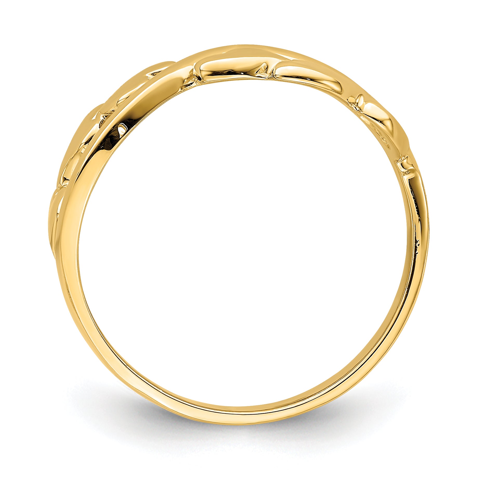14k Polished w/ X Design Heart Band Secondary image