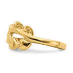 14k Polished w/ X Design Heart Band