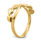 14k Polished w/ X Design Heart Band
