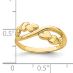 14k Polished w/ X Design Heart Band