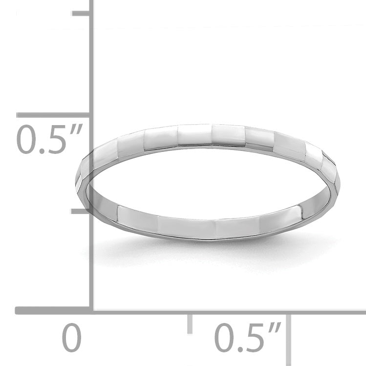 14k White Gold Bamboo Band Childs Ring