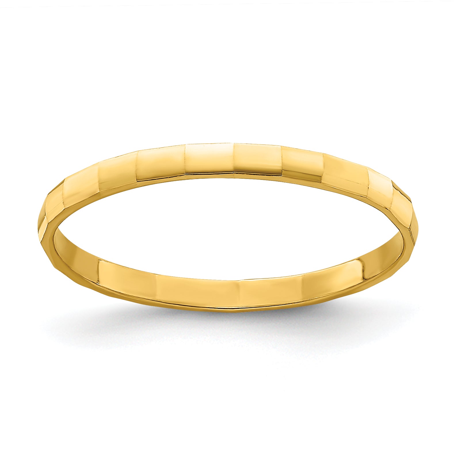 14k Bamboo Texture Band Childs Ring Main image