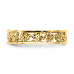 14k Beaded Scroll Cut-Out Band Child's Ring