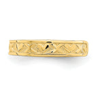 14K Small X and Hearts Adjustable Toe Ring