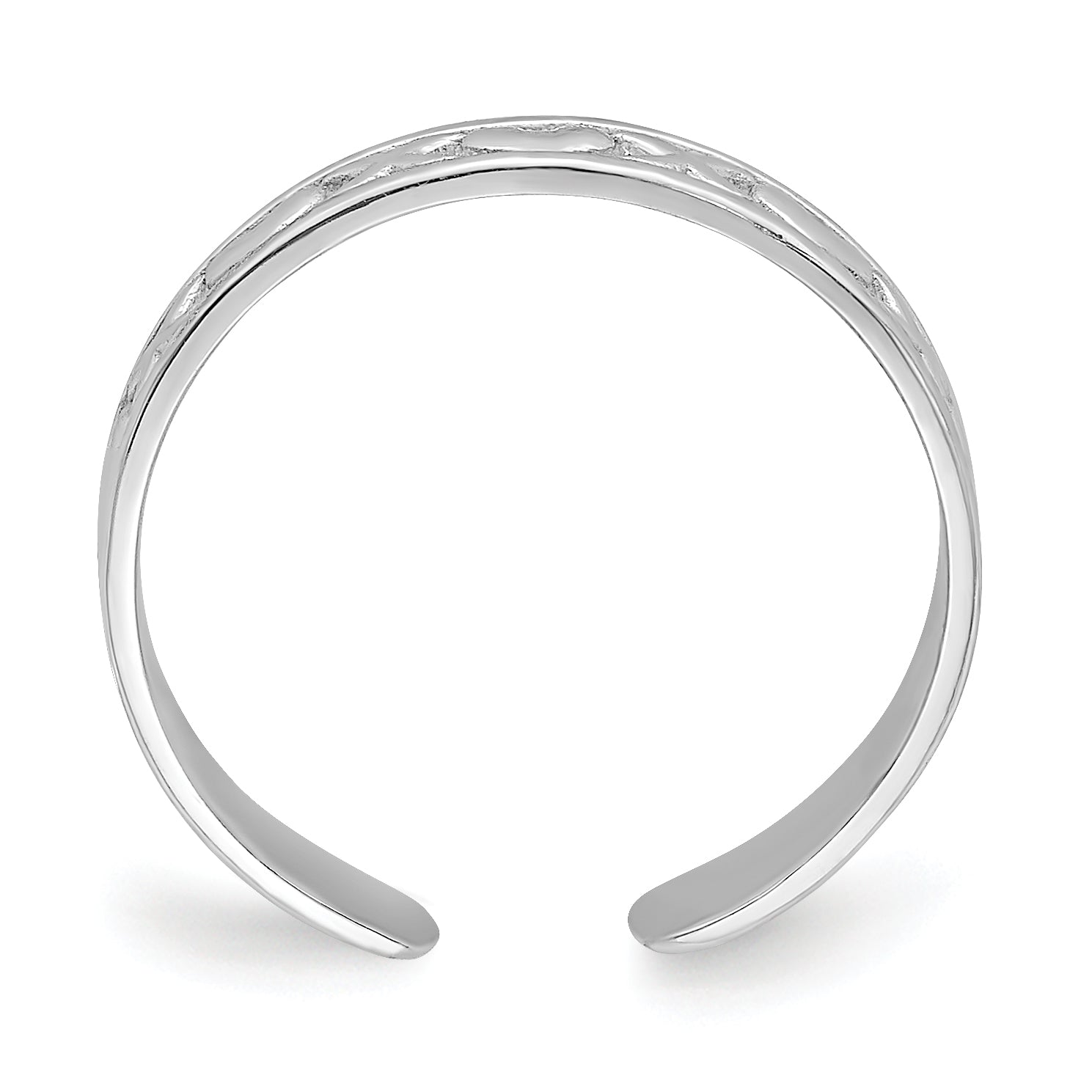 14K White Gold Small X and Hearts Adjustable Toe Ring Secondary image