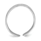 14k White Gold Adjustable Leaf Engraved Design Toe Ring
