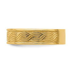 14k Wave Engraved Thumb Ring (size 9)