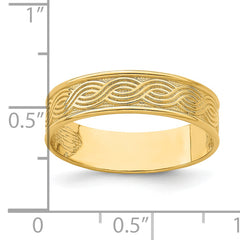14k Wave Engraved Thumb Ring (size 9)