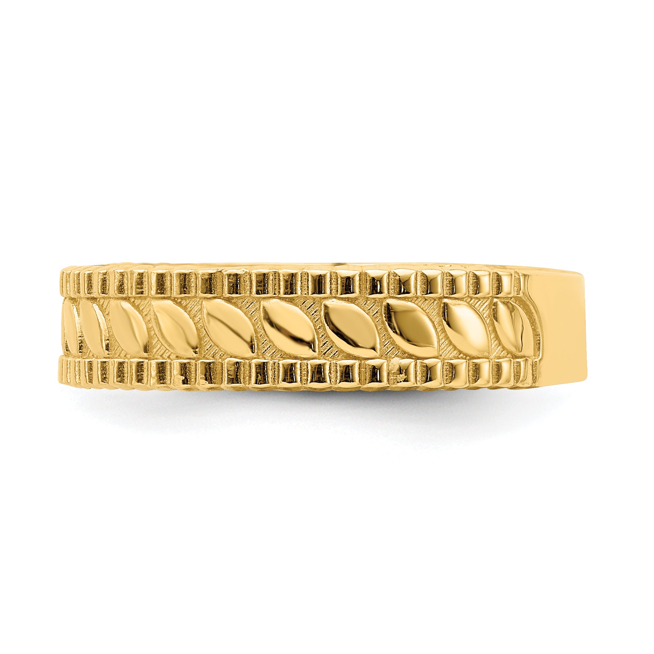 14k Leaf Engraved Thumb Ring (size 9)