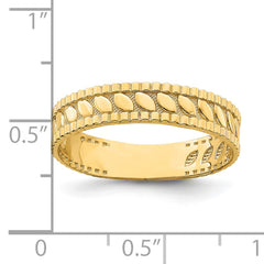 14k Leaf Engraved Thumb Ring (size 9)