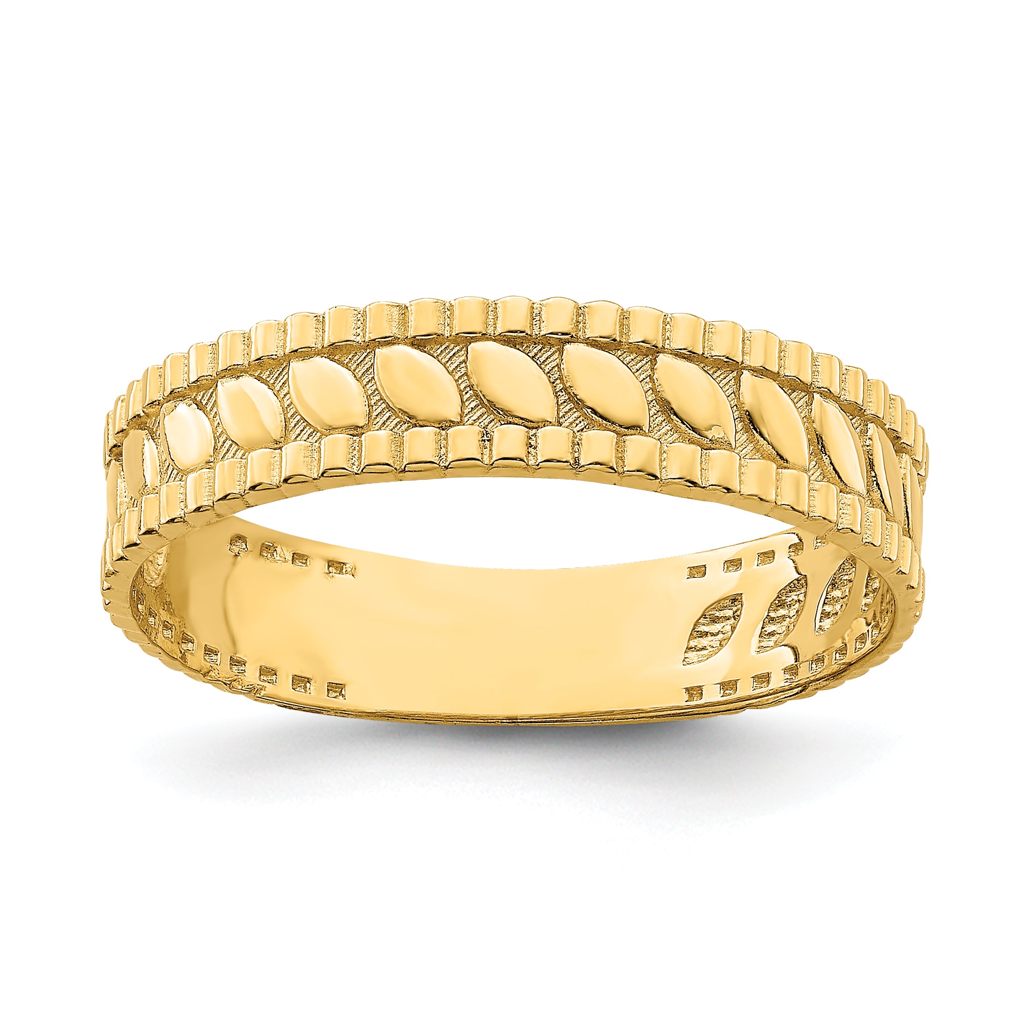 14k Leaf Engraved Thumb Ring (size 9) Main image