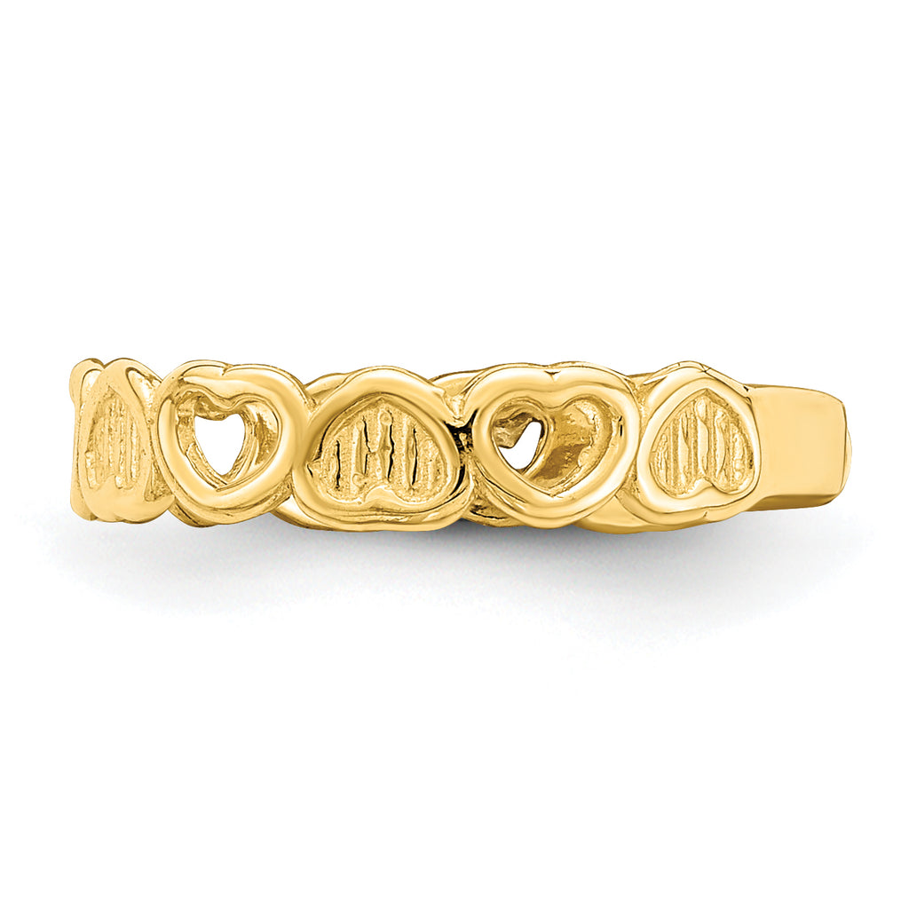 14k Adjustable Heart Toe Ring