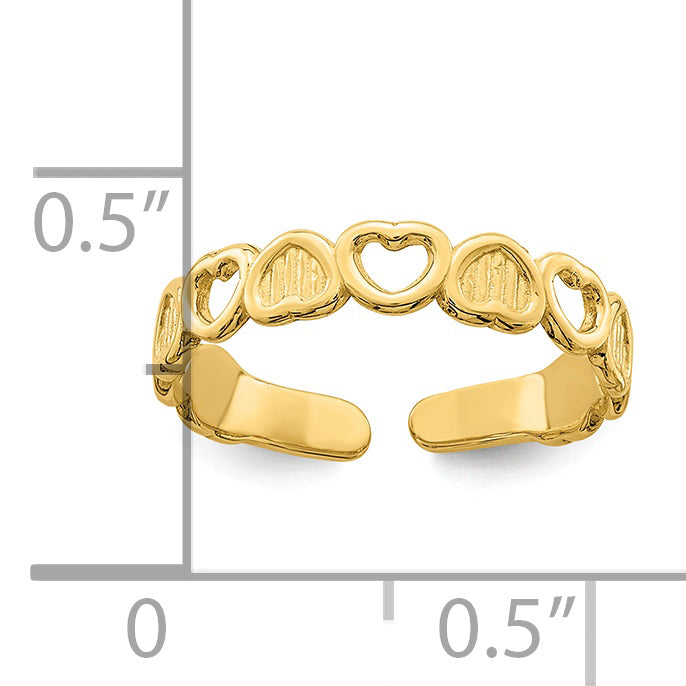 14k Adjustable Heart Toe Ring