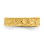 14K Star and Moon Adjustable Toe Ring
