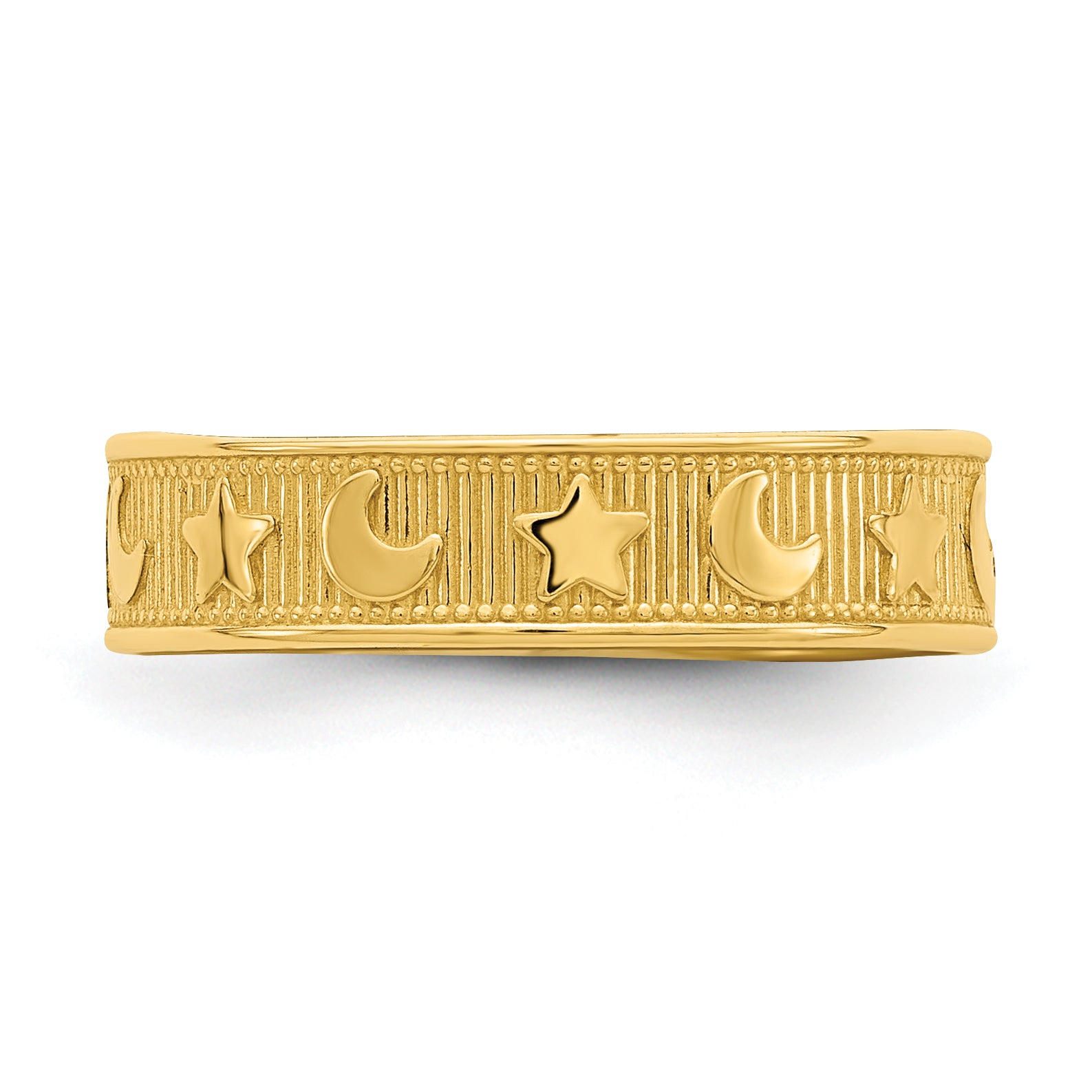 14K Star and Moon Adjustable Toe Ring