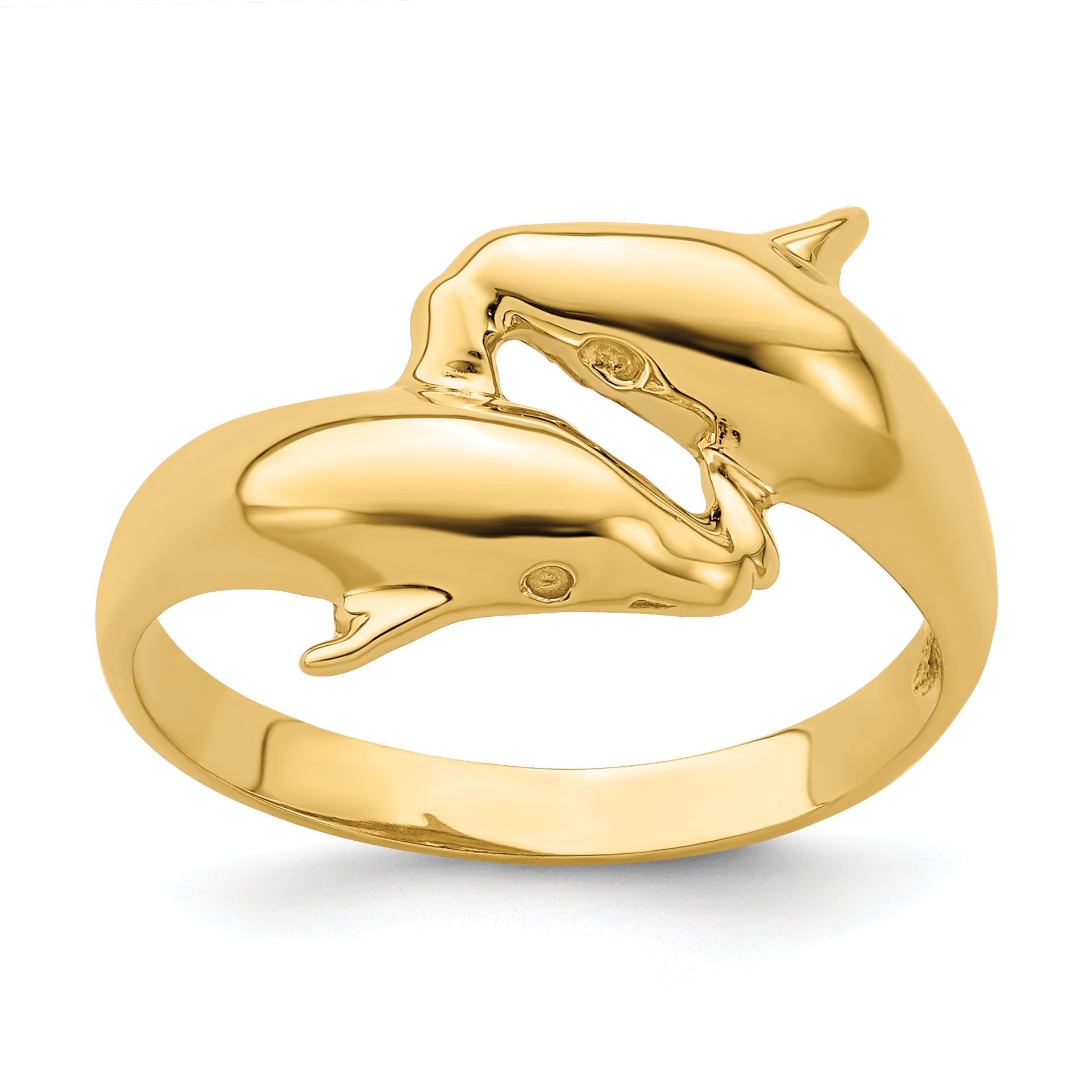 14k Polished Double Dolphin Ring Main image
