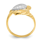 14K W/ Rhodium Turtle Ring