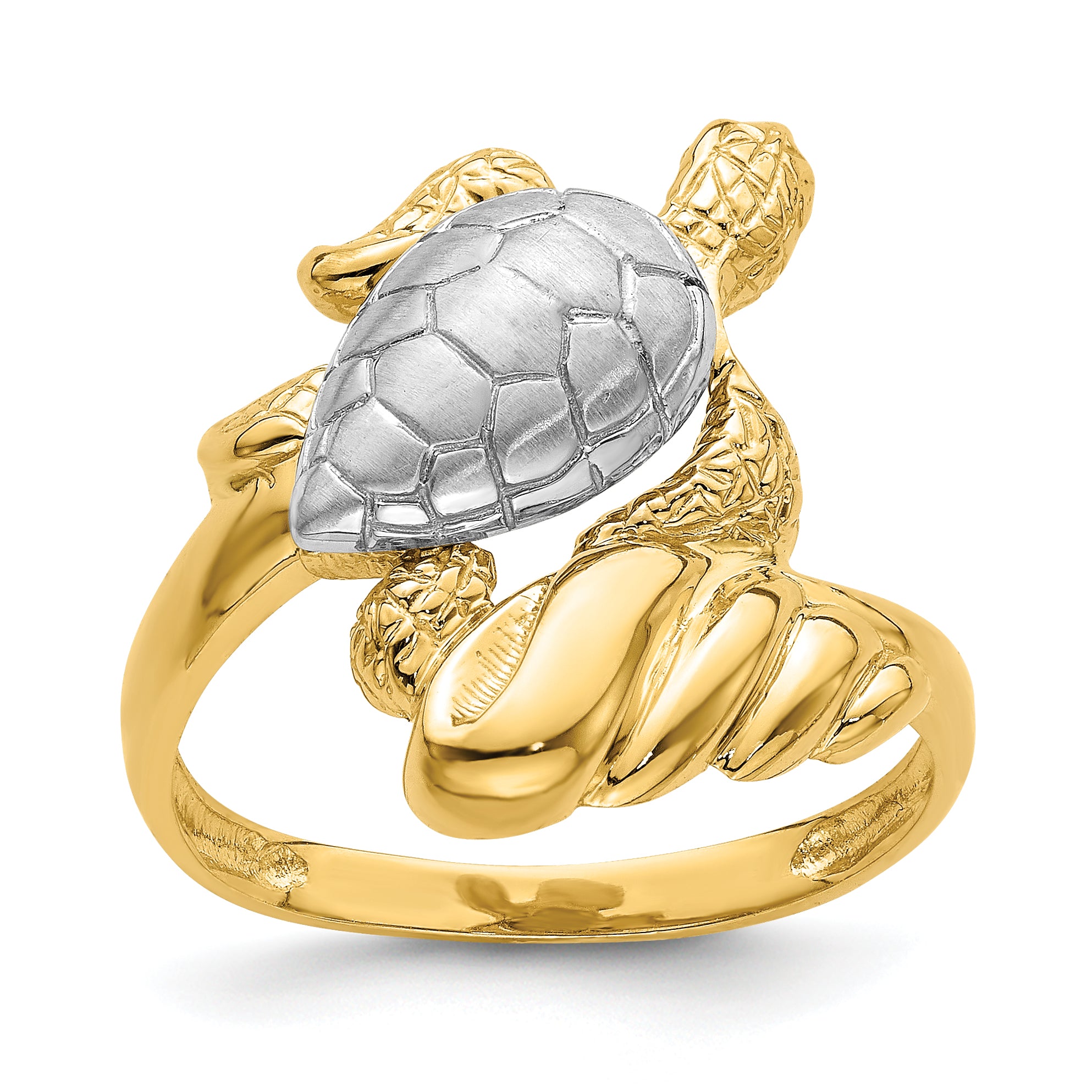 14K W/ Rhodium Turtle Ring Main image