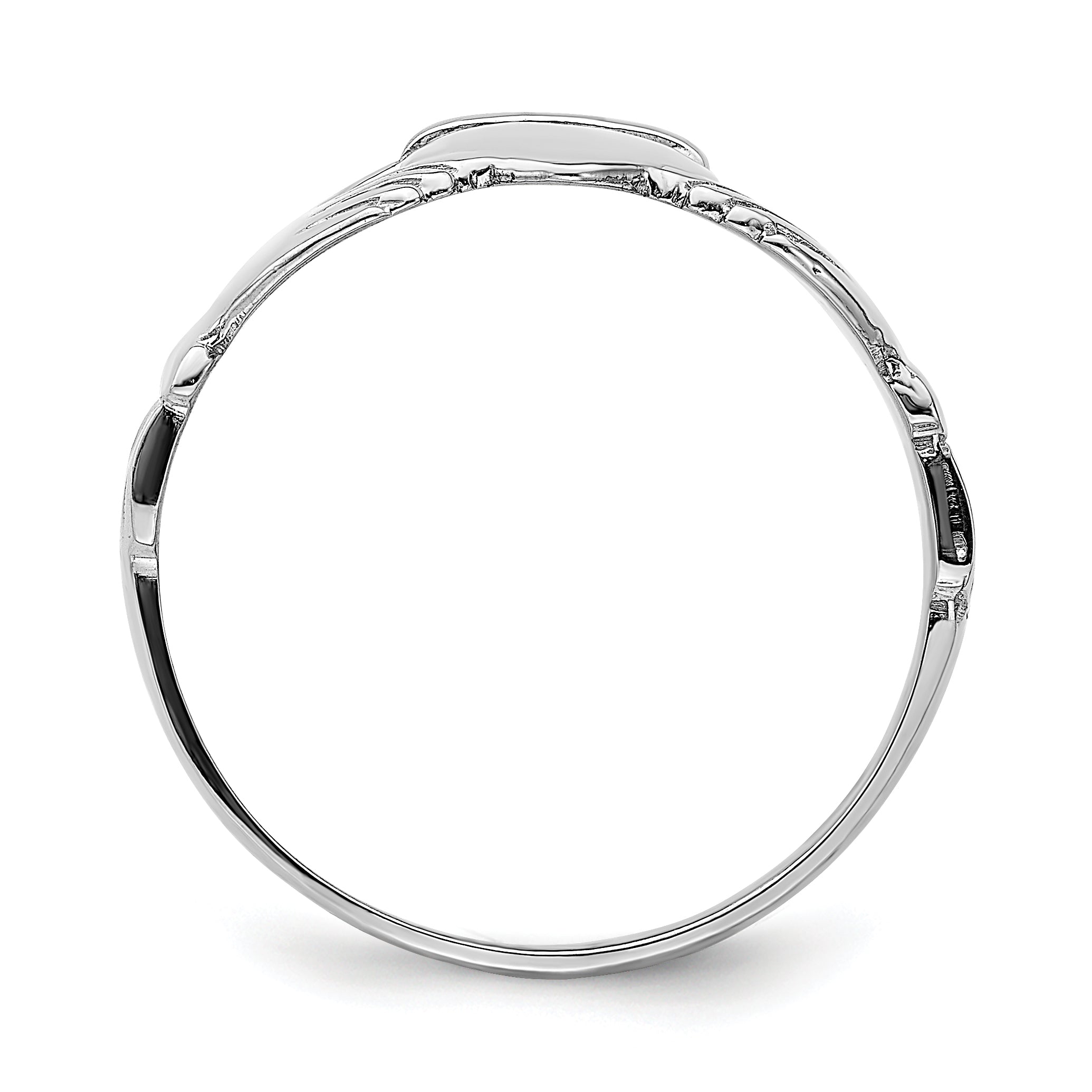 14k White Gold Polished Claddagh Ring Secondary image