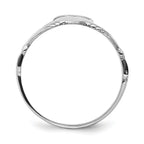 14k White Gold Polished Claddagh Ring