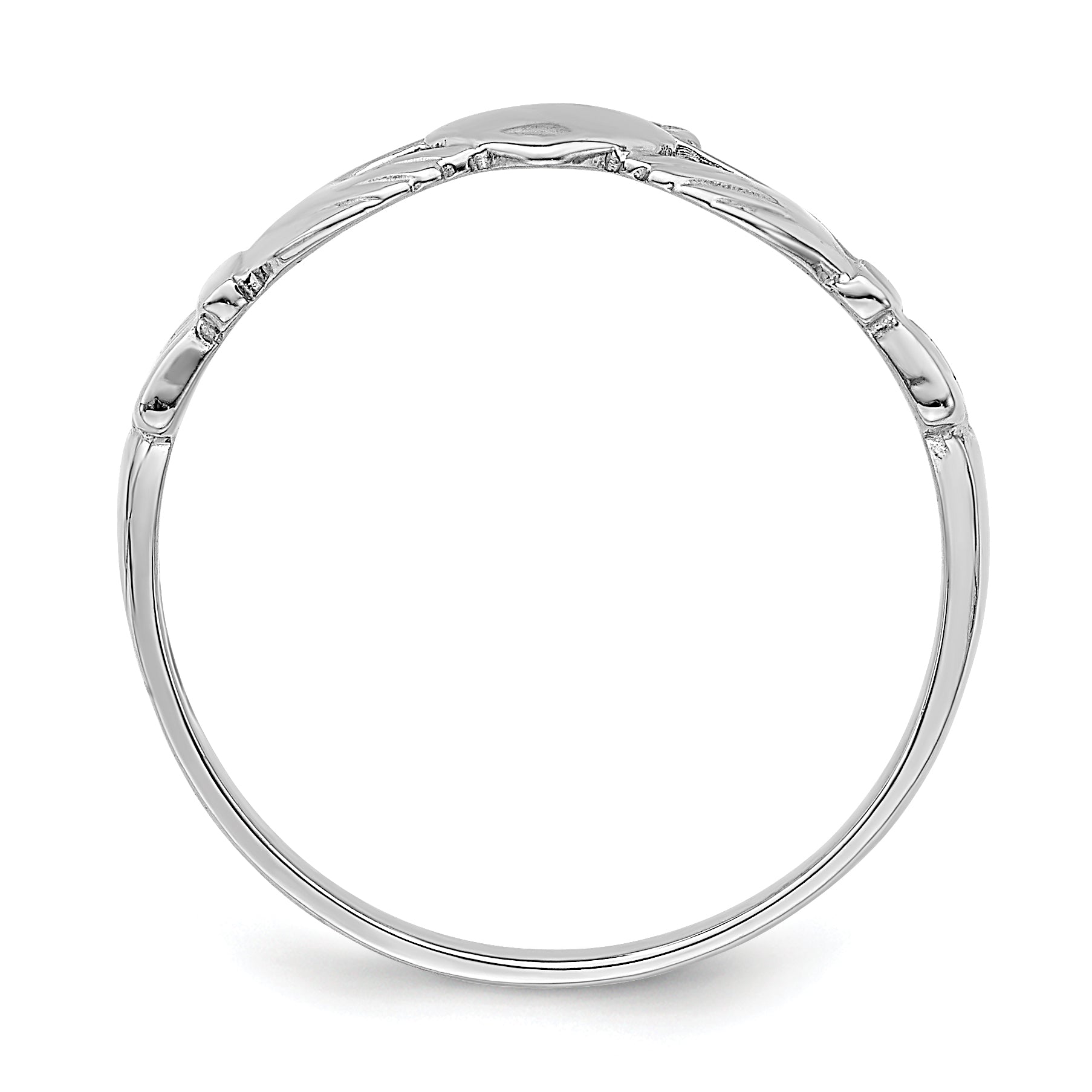 14k White Gold Polished Claddagh Ring Secondary image