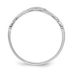 14k White Gold Polished Claddagh Ring