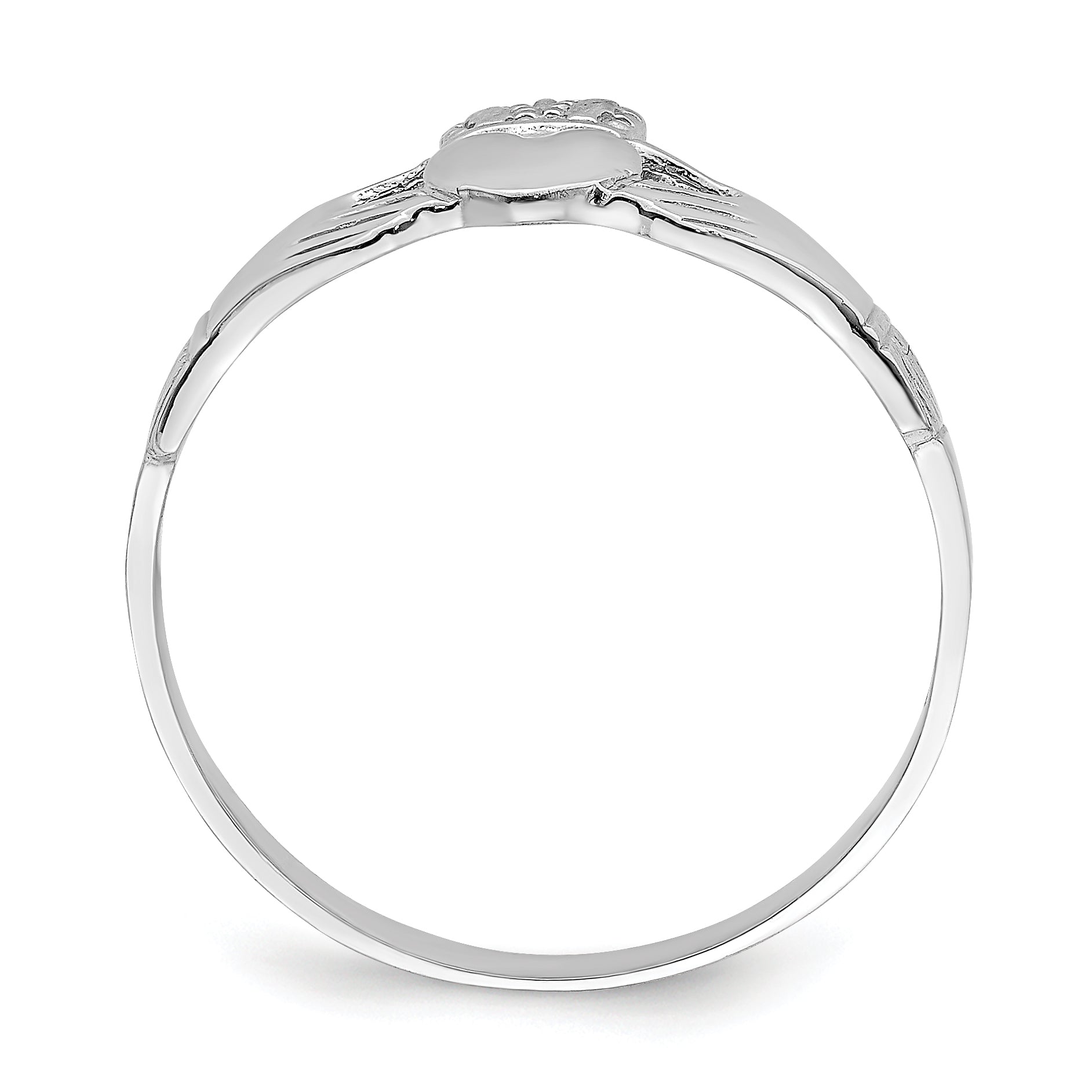14k White Gold Polished Claddagh Ring Secondary image