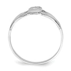 14k White Gold Polished Claddagh Ring