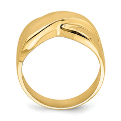 14K Polished   X   Dome Ring