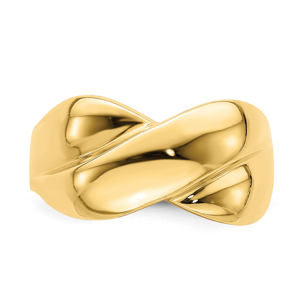 14K Polished   X   Dome Ring