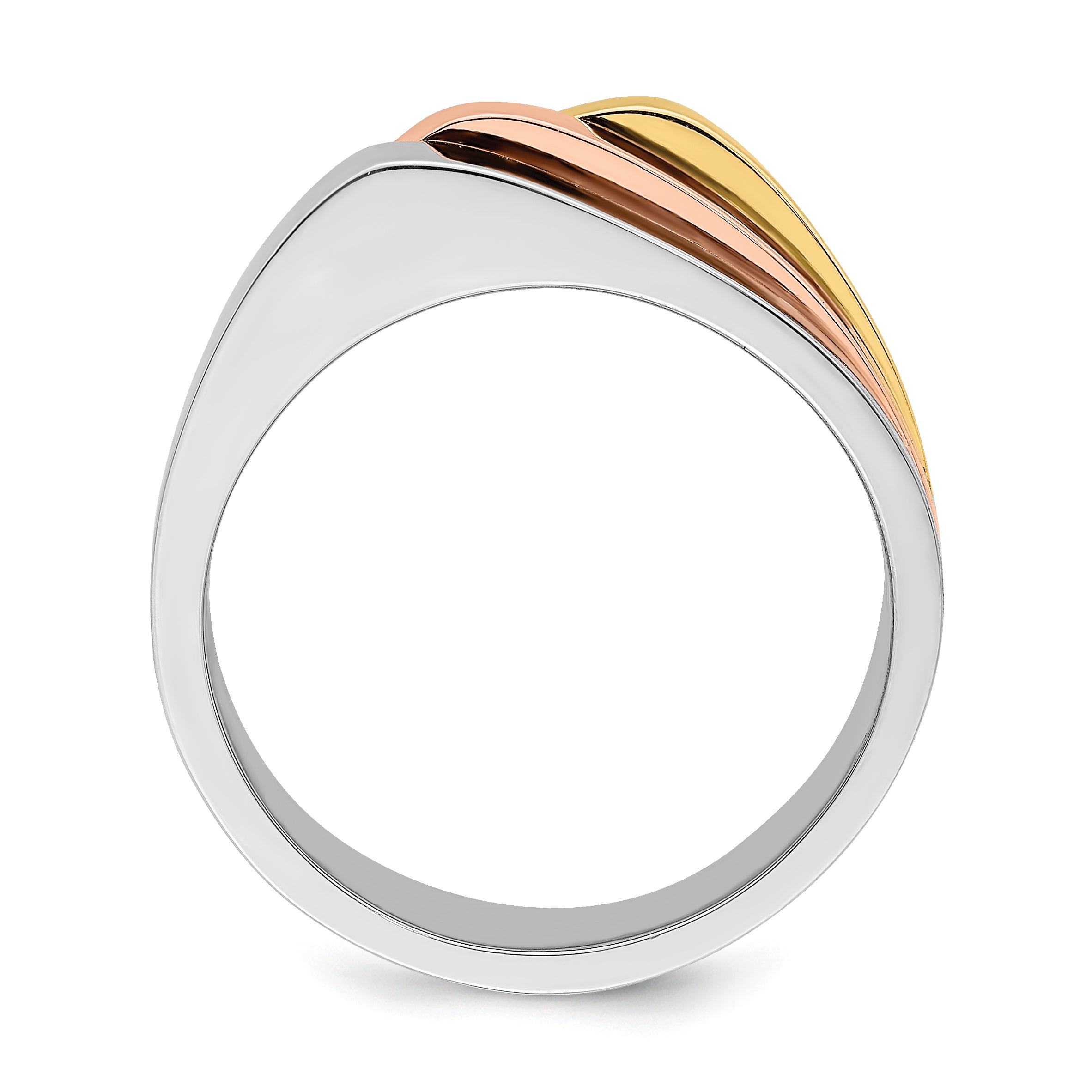 14k Tri-Color Triple Peaked Top Band