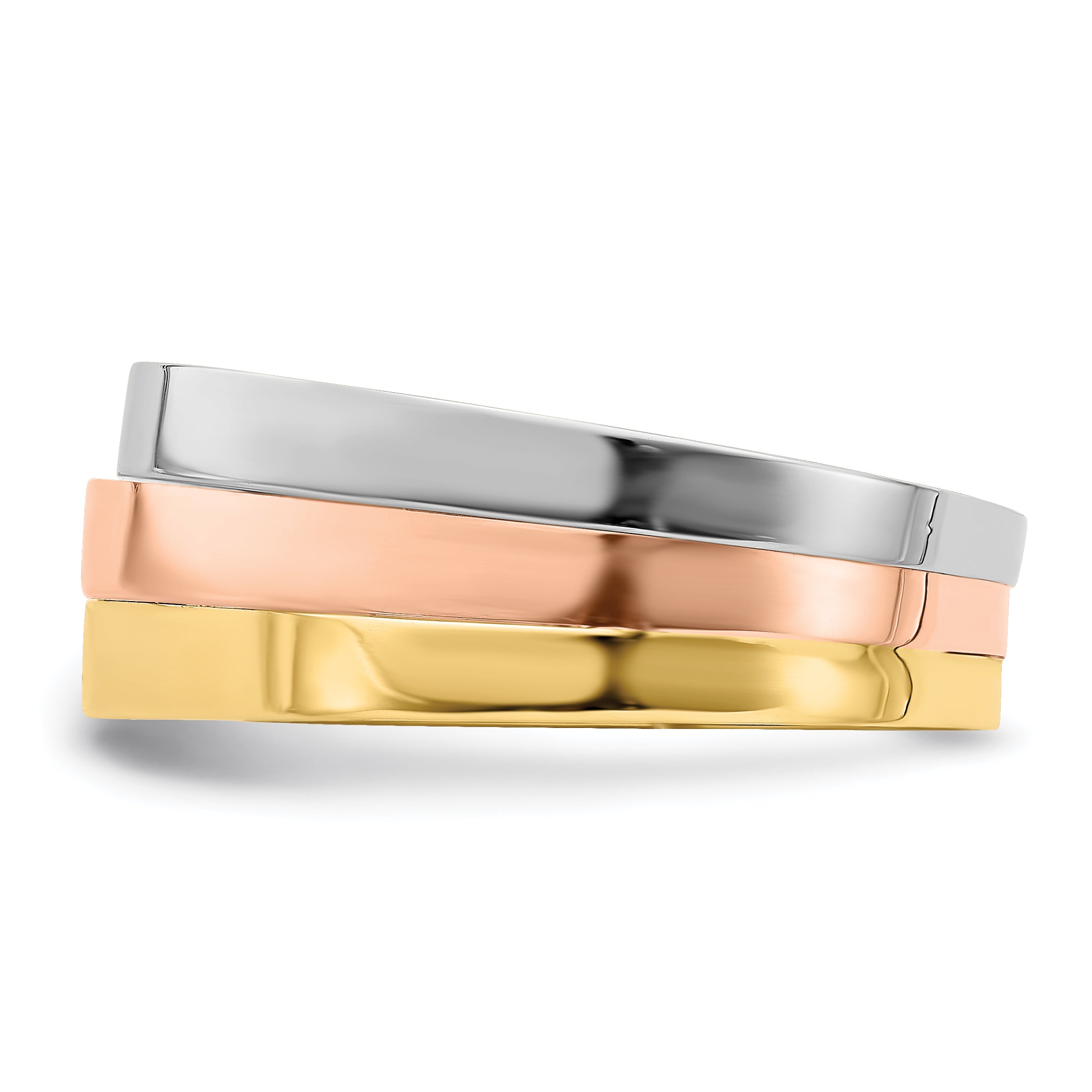 14k Tri-Color Triple Peaked Top Band