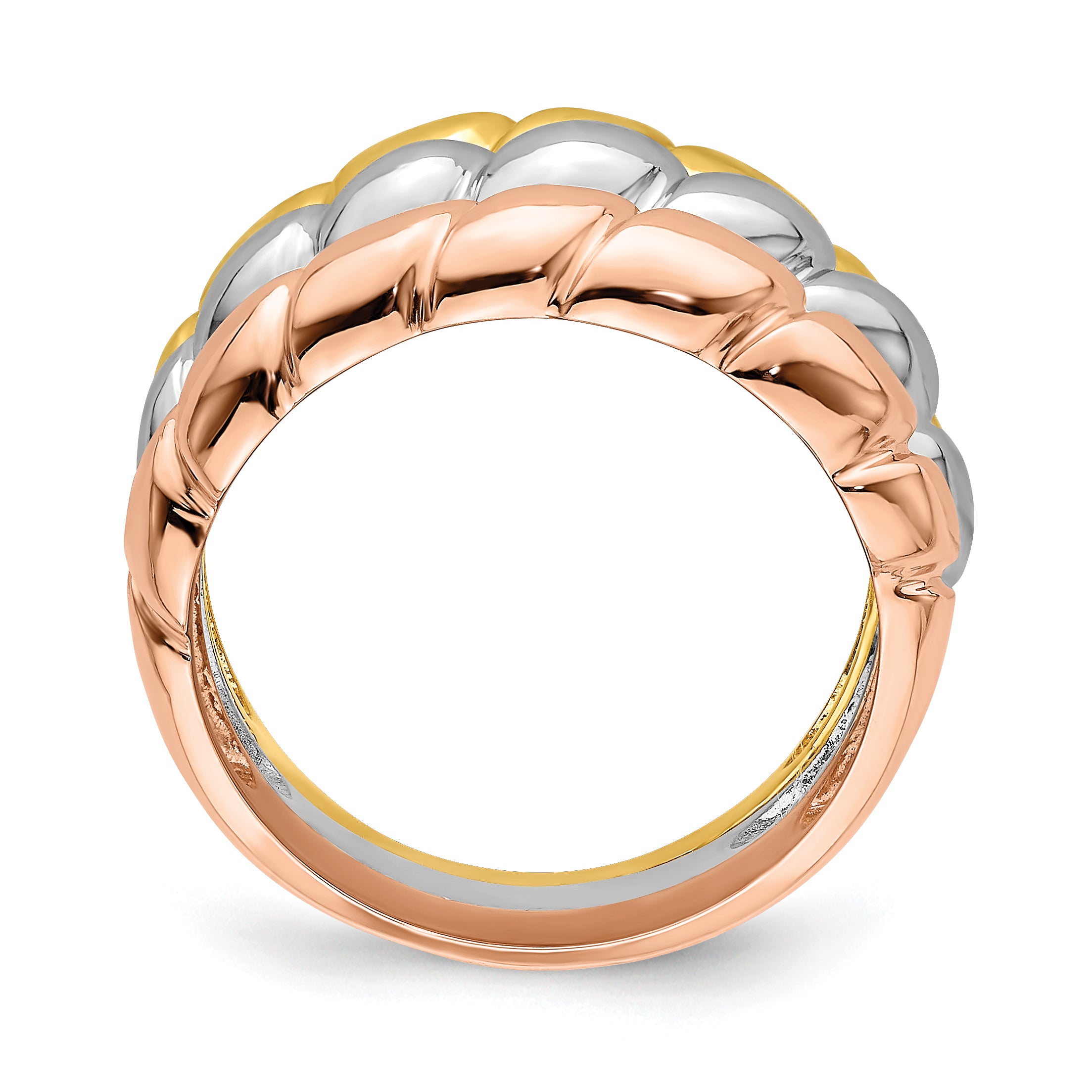 14k Tri-Color Triple Shrimp Band Secondary image