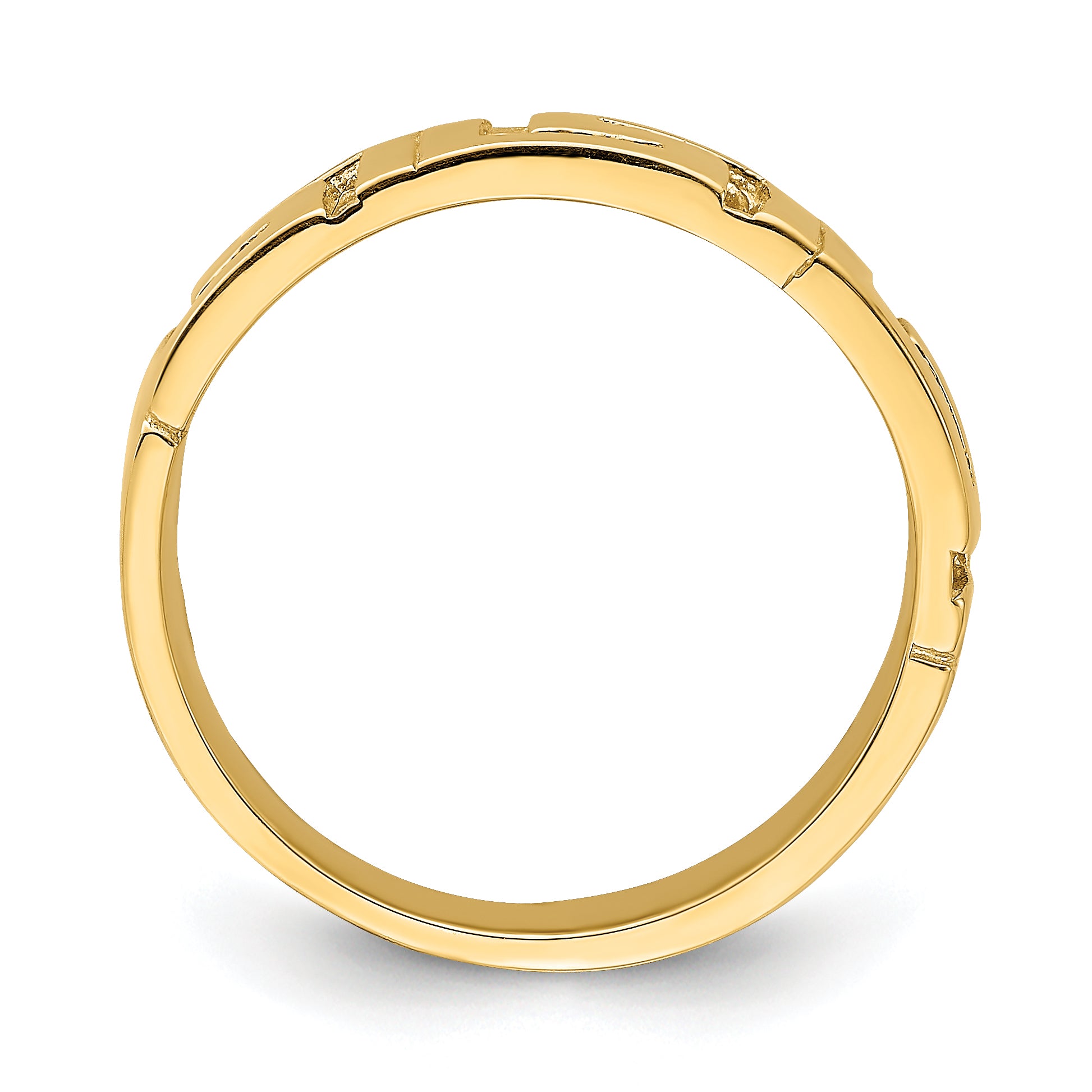 14k Greek Key Band w/ Tapered Shank Ring