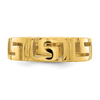 14k Greek Key Band w/ Tapered Shank Ring