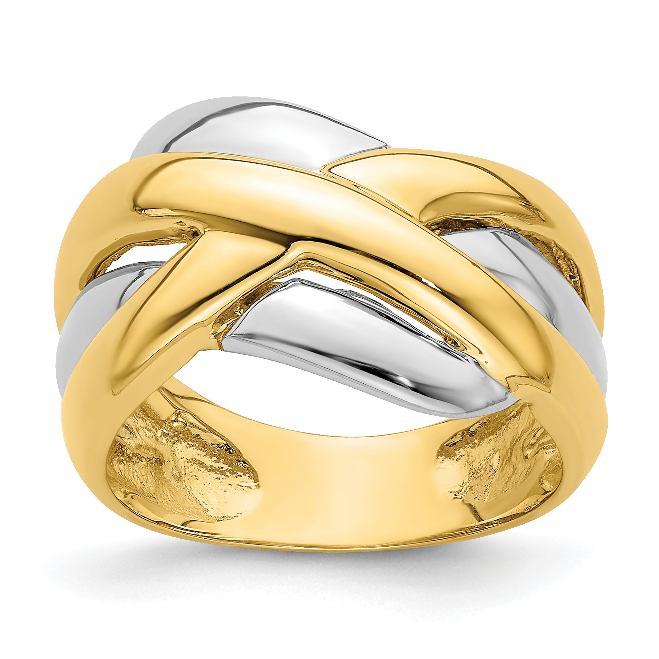 14k Two-tone Cross-Cross Design Ring Main image