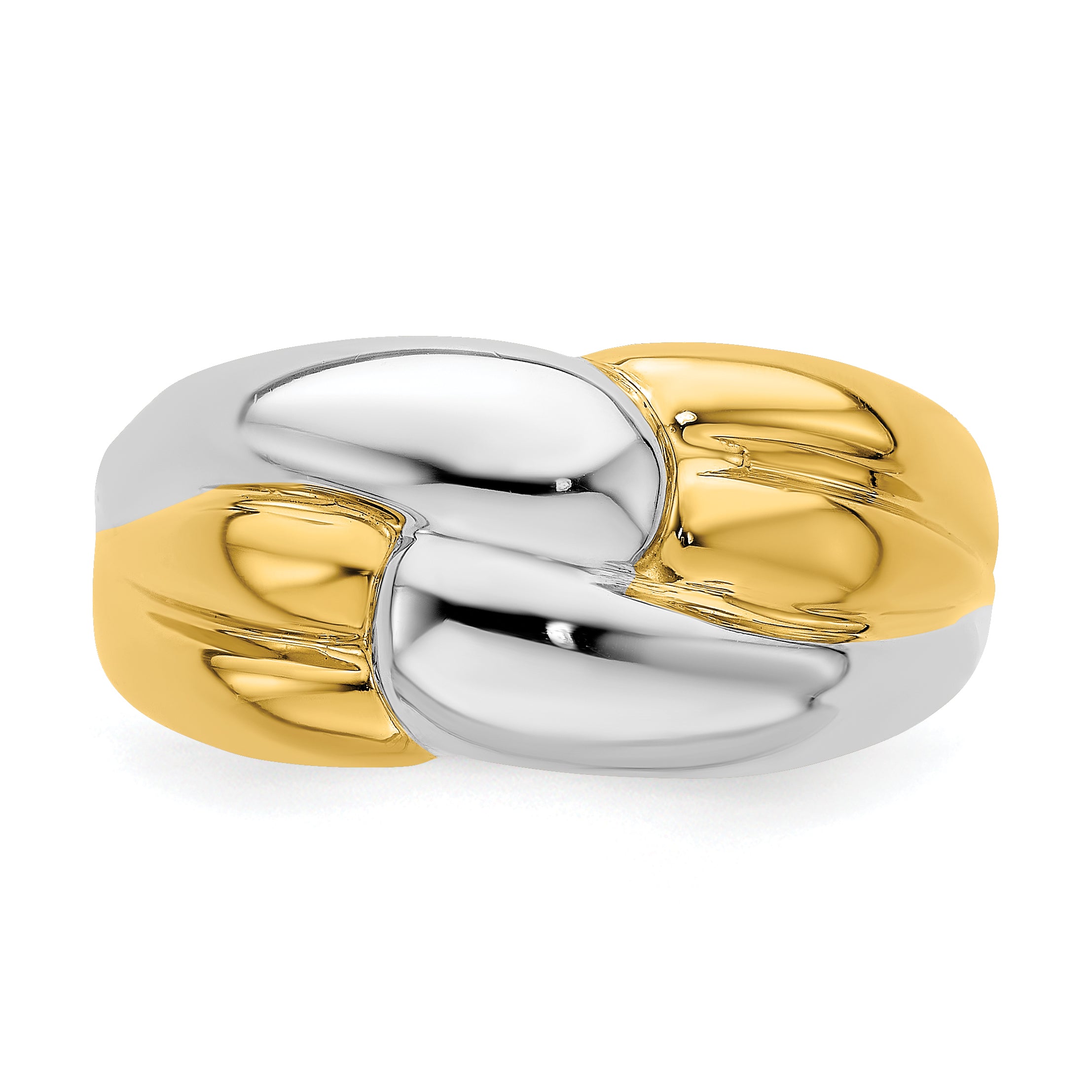 14k Two-Tone Polished Zigzag Design Ring