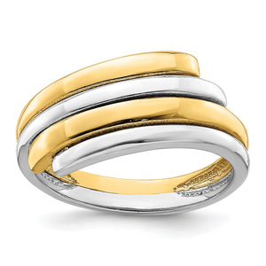 Crossover Band in 14K Two-Tone Gold, Size 7 - Sophia Jewelers
