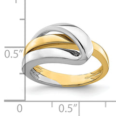 14k Two-Tone Polished w/ Folded Design Band