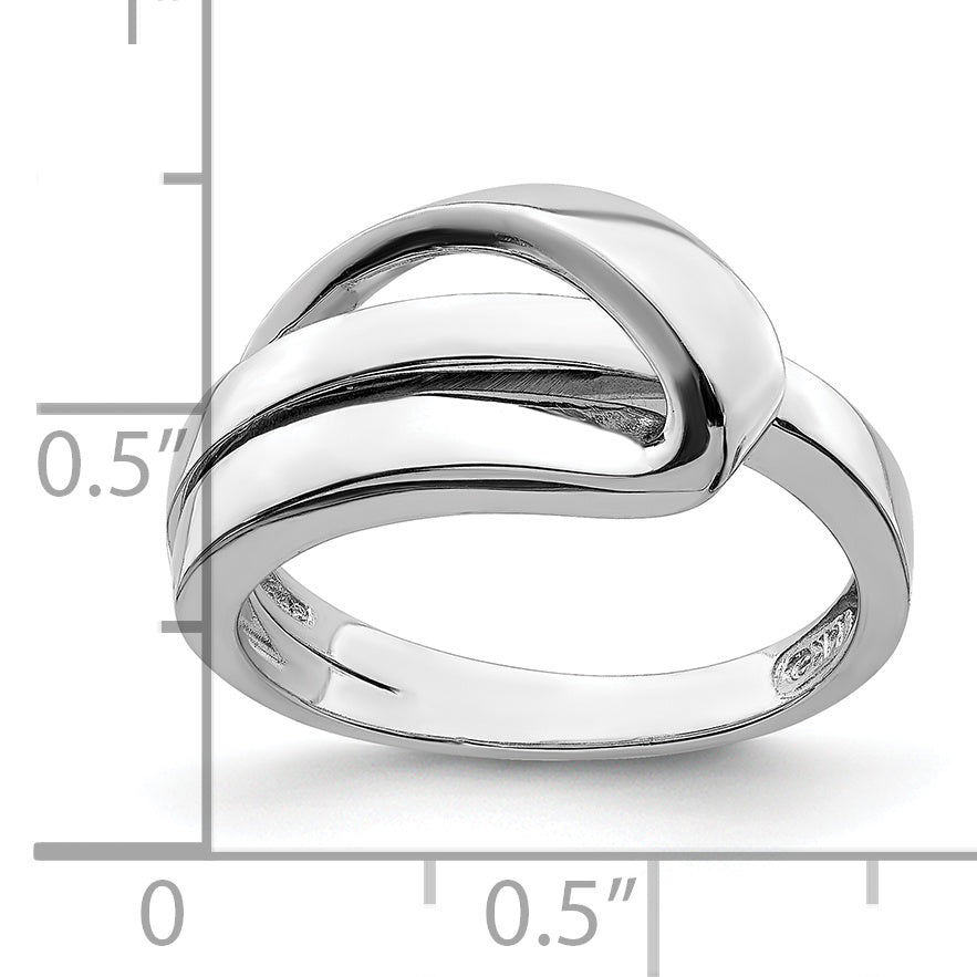 14K White Gold Polished W/ Folded Design Band