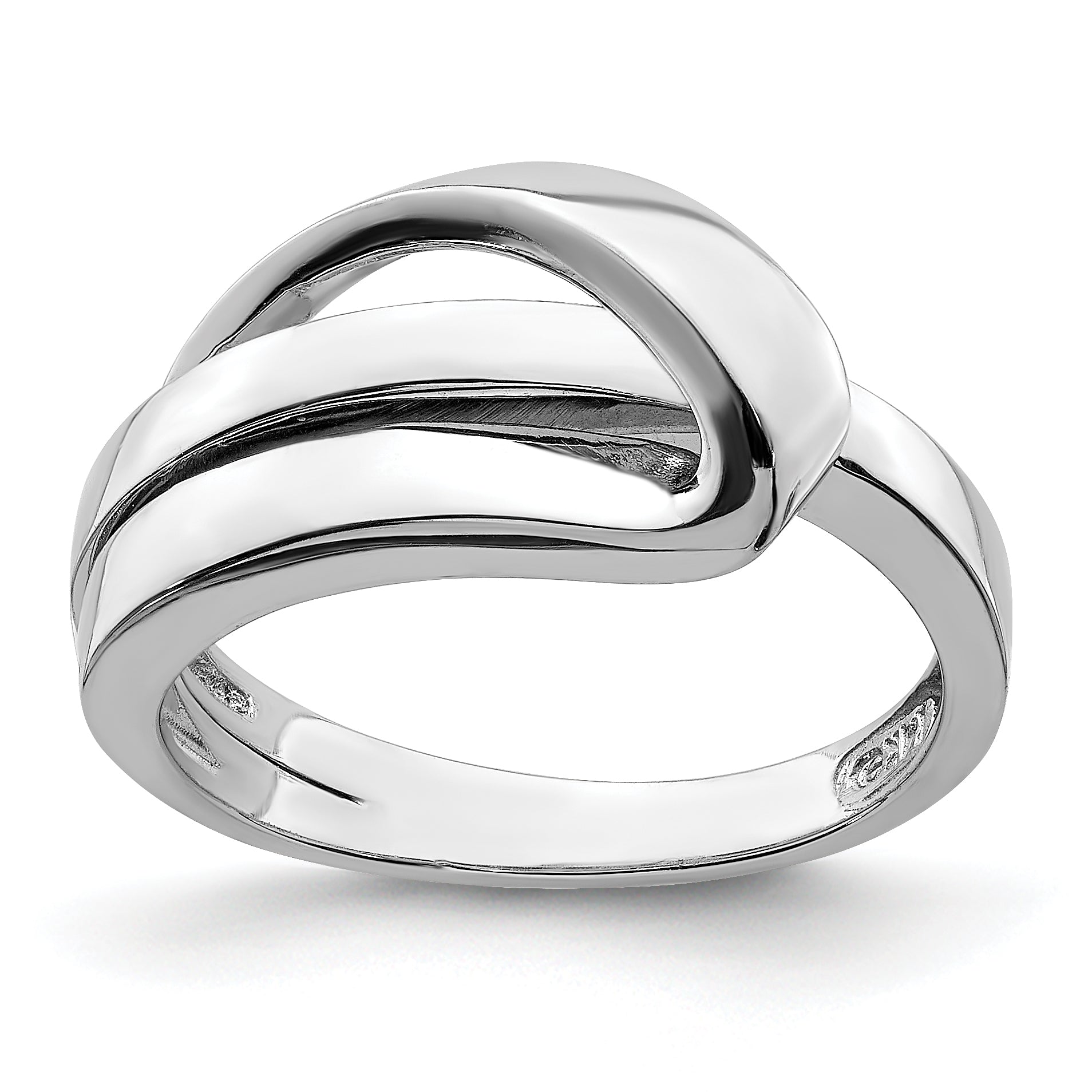 14K White Gold Polished W/ Folded Design Band Main image
