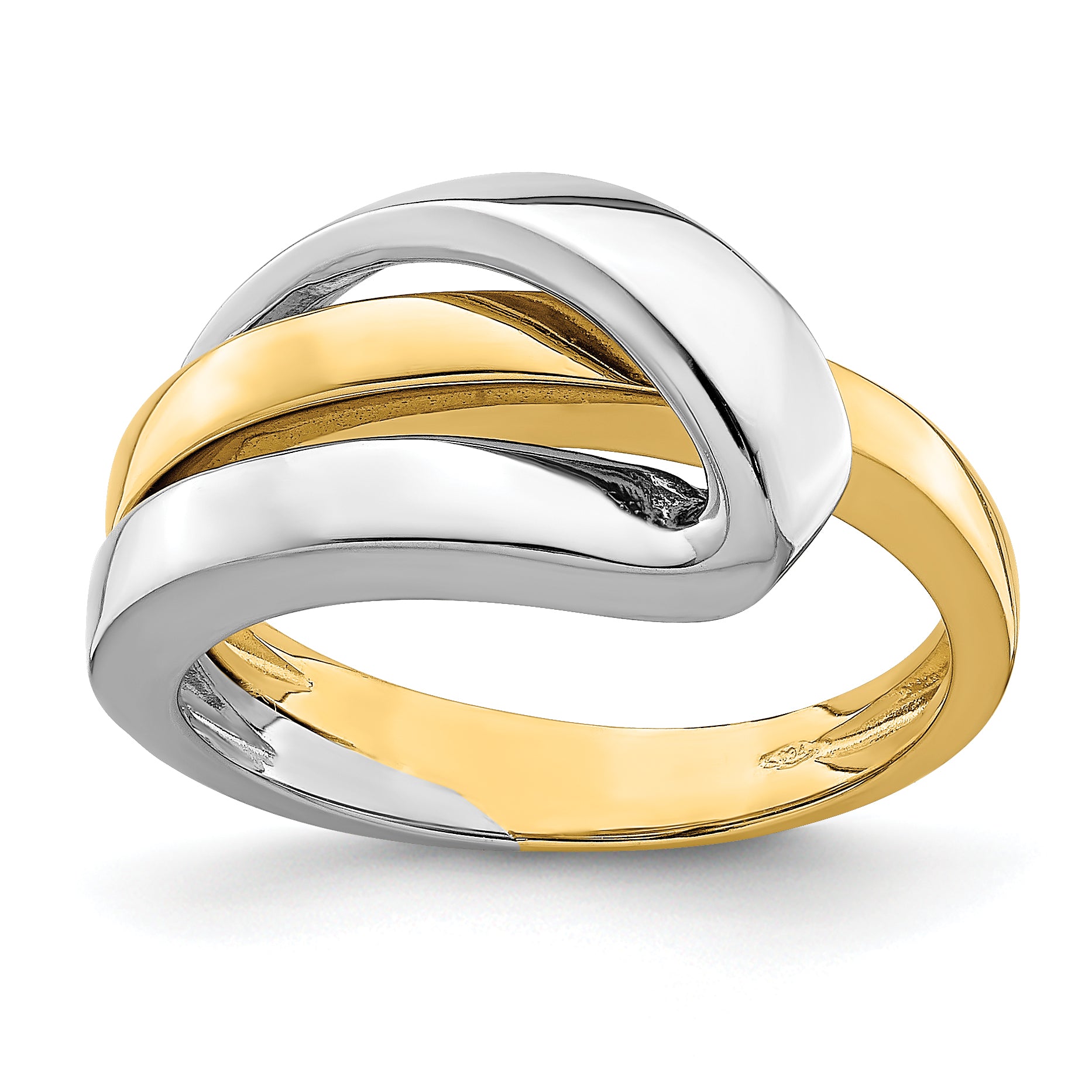 14k Two-Tone Polished w/ Folded Design Band Main image