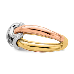 14k Tri-Color Polished Woven Band