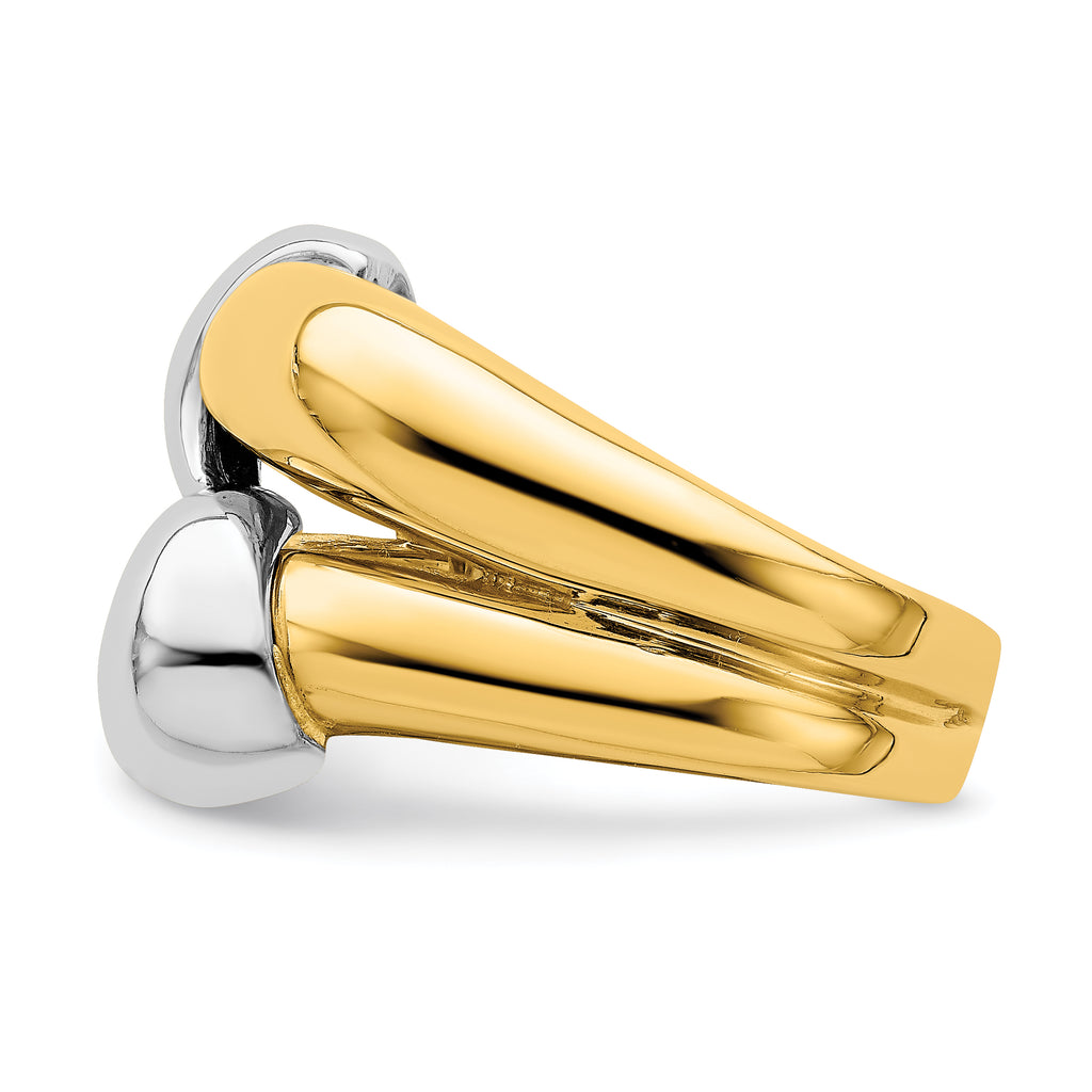 14K Two-Tone Polished Knot Dome Band