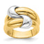 14K Two-Tone Polished Knot Dome Band