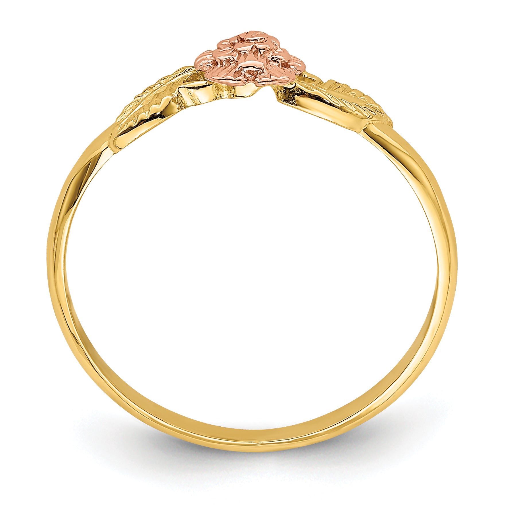 14k Two Tone D/C Leaves w/ Flower Ring