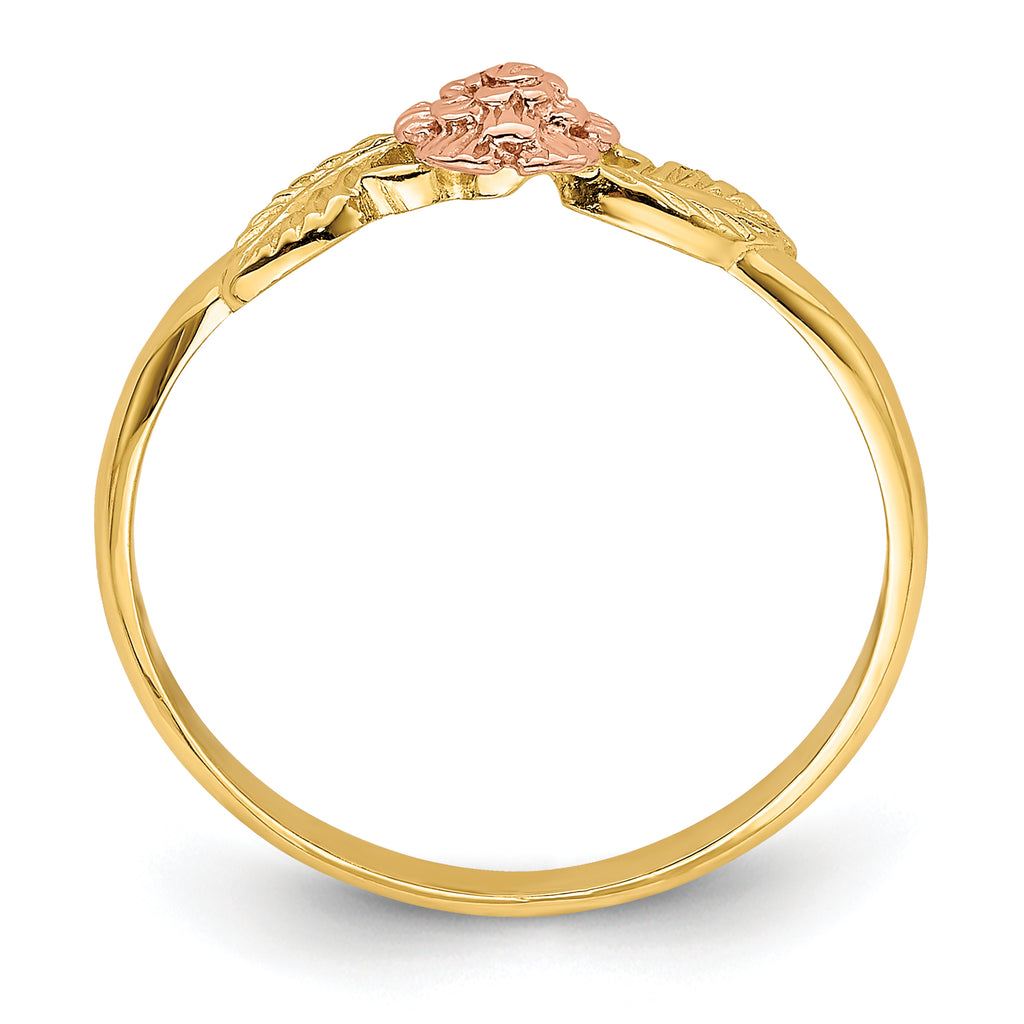 14k Two Tone D/C Leaves w/ Flower Ring