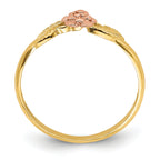 14k Two Tone D/C Leaves w/ Flower Ring